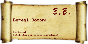 Beregi Botond névjegykártya
